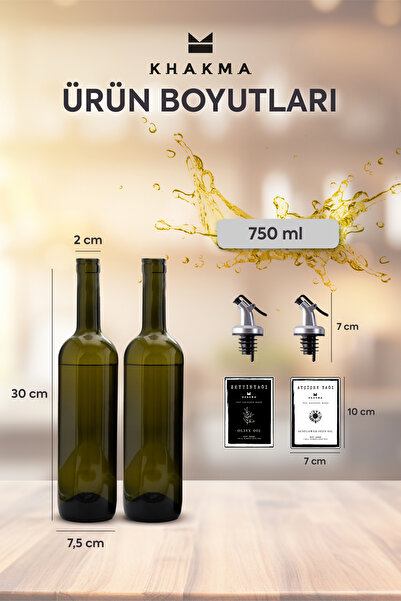KHAKMA Amber Set of 2 750 ml Olive Oil Liquid Bottle Oil Pot 750 Sb Za