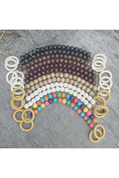 orhanucuzluk Ahşap Boncuklu Çanta Sapı AT50 ( 1 Çift ) Siyah