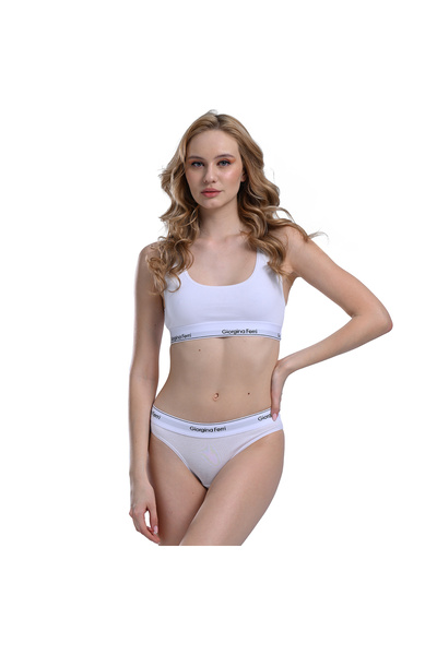 GIORGINA FERRI Likralı 6'lı Kutu Premium Günlük Kullanıma Uygun Yazılı  Slip Külot Diana