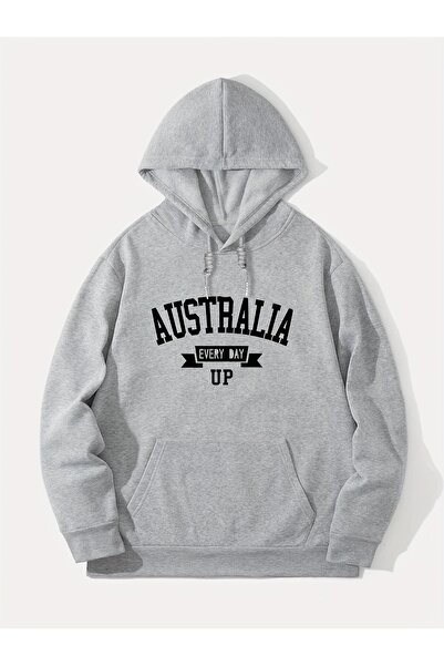 Lider Leather Hanorac imprimat cu glugă – Confort din amestec de bumbac și po...