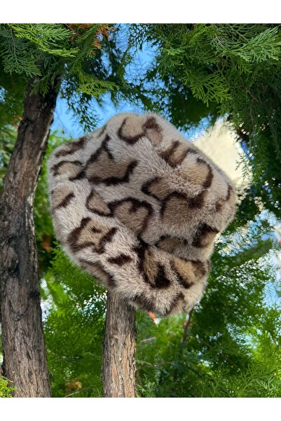 Axesoire 14765 Leopar Yeşil Peluş Bucket Şapka