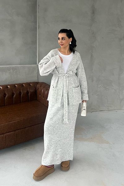 Seda Yalçın Atelier Gray Bolera Knitwear Skirt Set