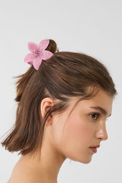 Stradivarius Set of 3 shiny floral hair clips