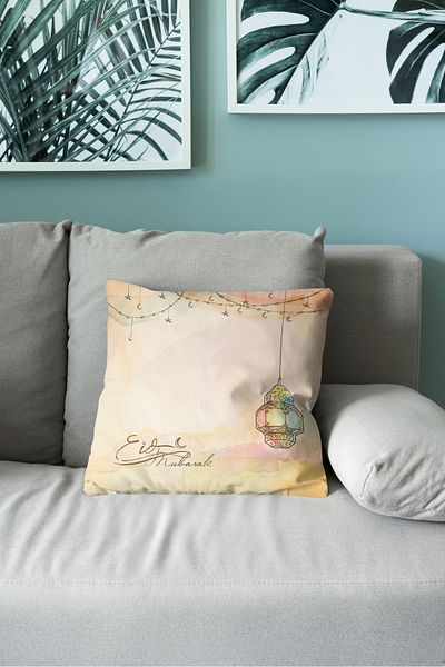 Filamente Ramadan Patterned Double Sided Digital Printed Throw Pillow Cover - Ramadan
