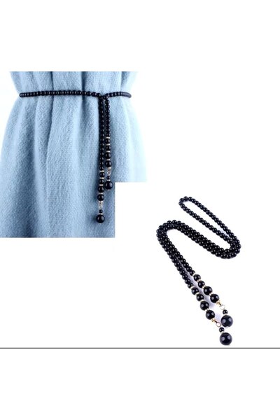Generic Brand Women's Waist Belt with Stones and Black Pearls to Complete You...