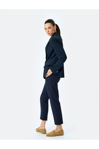 Koton Slim Fit Pocket High Waist Cigarette Fabric Trousers