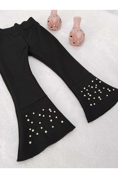 Store Girl's Spanish Leg Leggings with Pearl Detail