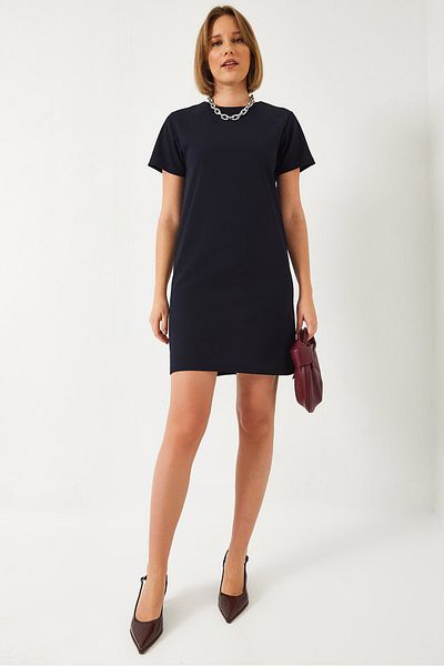 Bianco Lucci Damen-Freizeitkleid mit Rundhalsausschnitt 70213 60271010