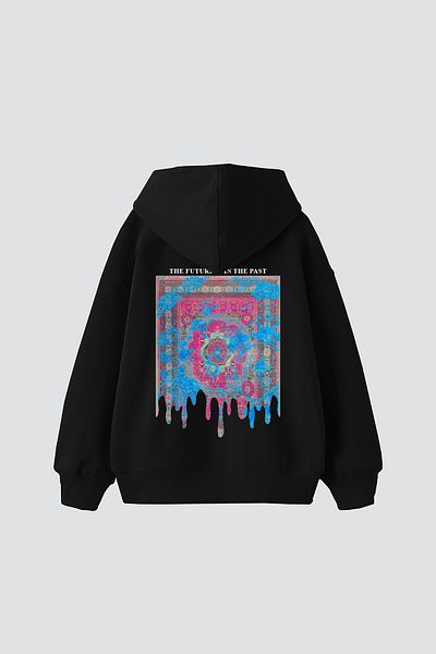 Sekizbiraltı Унисекс черен суичър с щампа Liquid Rug