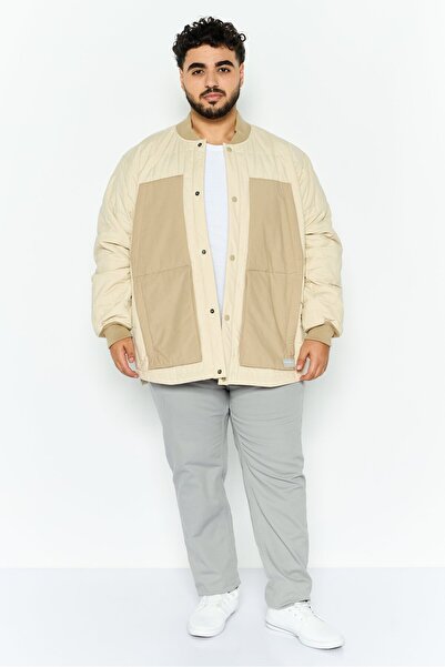 Eddie Bauer Men Long Sleeves Plain Bomber Jacket, Beige