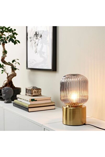 IKEA - SOLKLINT, masa lambası, pirinç-gri, 28 cm