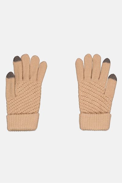 Daisy Fuentes Women Brand Logo Gloves, Tan