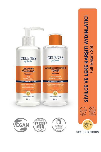 Celenes And Anti-Blemish Brightening Skin Care Set