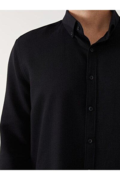 LC Waikiki SOUTHBLUE Slim Fit Uzun Kollu Armürlü Erkek Gömlek