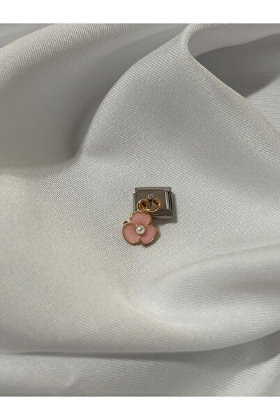 OCTBJX Sallantılı Pembe İncili  Çiçek İtalyan Bileklik Charm