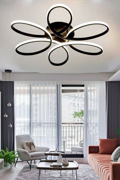 neeko Nipul Modern Plafonier Ceiling Zero White Light Living Room Kitchen Bedroom Led Chandelier Black Case