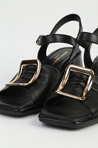 Pierre Cardin Hakiki Deri Siyah Kadın Topuklu Ayakkabı PC-54634