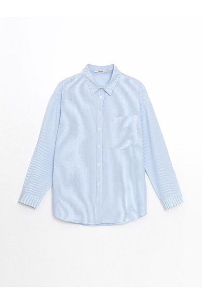 LC Waikiki XSIDE Ριγέ Λινά Μικτό Γυναικείο Πουκάμισο Oversize