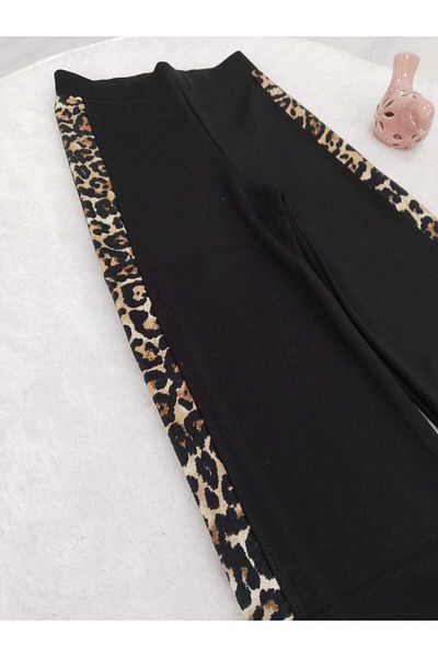 Store Palazzo Side Leopard Print Girls' Sweatpants