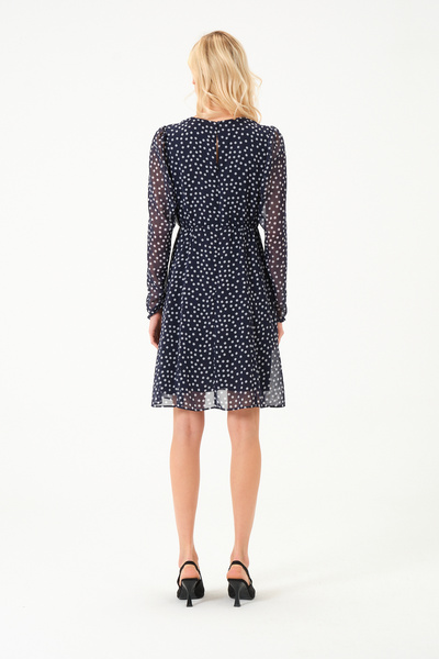 S'amore Clothing Uzunkol Mini Şifon Elbise