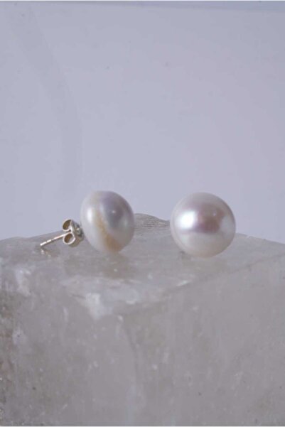 Aksesuaring 12mm Okyanus İncisi Gümüş Küpe