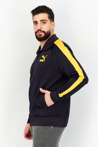 Puma Men Sportswear Fit Long Sleeve Outdoor Track Jackets, Navy Blue Combo