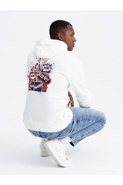 OMBRE Herren-Kapuzensweatshirt - ecru B1357 S