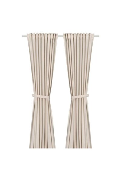 IKEA - LENDA, fon perde/2 kanat, kırık beyaz, 140x300 cm