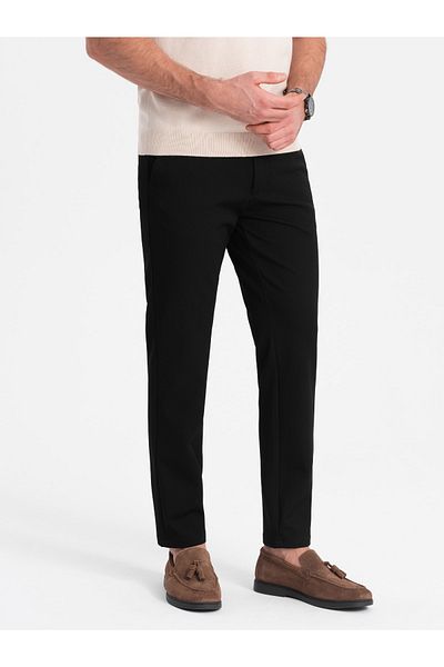 OMBRE Elegante Chinohose für Herren SLIM FIT - schwarz V4 OM-PACP-0191 L
