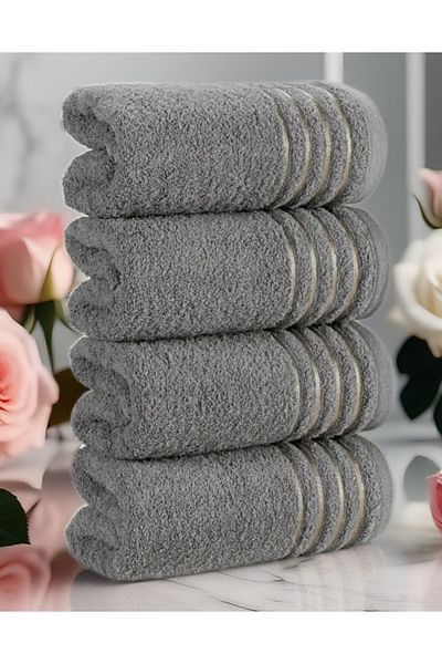 ÇIQRIK HOME Σετ πετσετών προσώπου 4 τεμαχίων 50x90 Spring Series Cotton Hand Face