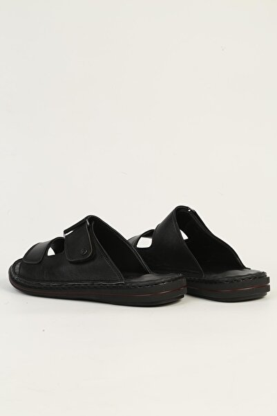 Pierre Cardin Genuine Leather Black Men's Slippers Pc-7449