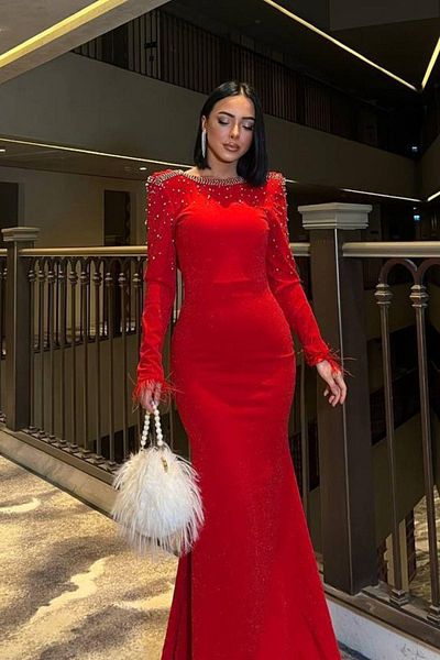 Mossta Lurex Crepe Evening Dress with Low Back Pearl Detail Red