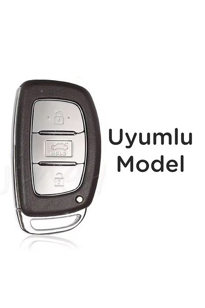 Luxe Aksesuarr Hyundai Tucson - Elentra Smart Middle Trunk 3 Button Carbon Fiber Key Protection Cover Case