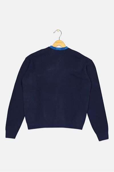 Lacoste Kids Girls V-Neck Embroidered Logo Cardigans, Navy Blue