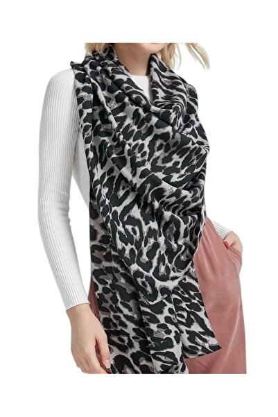 Hayalet Leopard Print Soft Textured Shawl