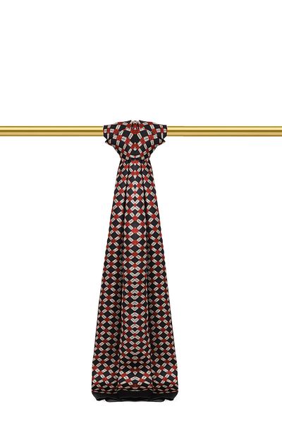 Bursa İpek Red Patterned Men's Silk Cashew