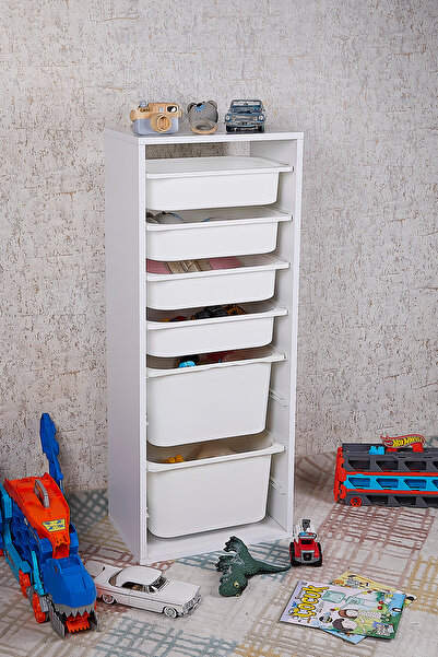 Ayaz 2 BÜYÜK 4 KÜÇÜK SEPETLİ ÇOCUK OYUNCAK DOLABI BANYO MUTFAK KİLER DOLABI