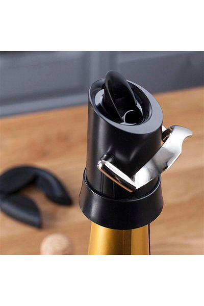 Vacu Vin Champagne with Lock Mouth and Drop Protection Black Box