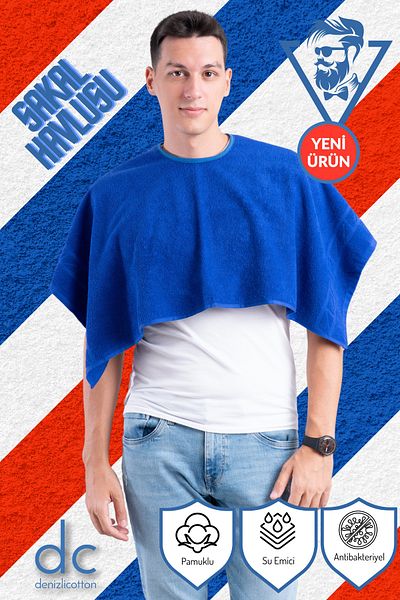 velvettowels Prosop antibacterian pentru barba 100% bumbac - Absorbant apa, design special, 2 bucati 50x90 cm