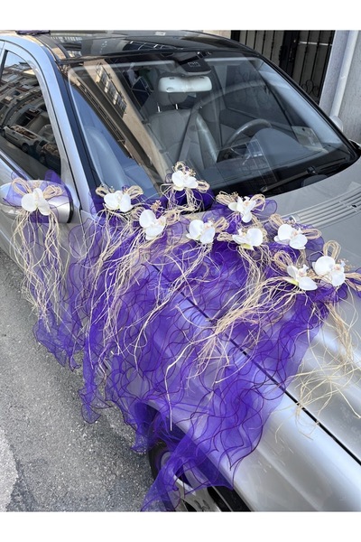 ecrin tuhafiye hobi 10 Adet Düğün Arabası Süsü Gelin Arabası Orkide Konvoy Süsü & Bohça Süsü