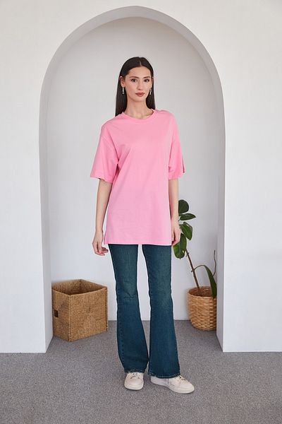 Fulla Moda Μπλουζάκι Basic Oversize Crew Neck