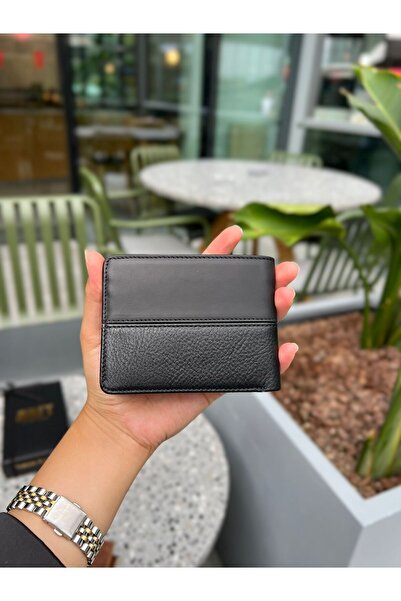 MFT Leather Design Hakiki Deri Erkek Çift Renk Cüzdan – Isim Yazılı, Kişiye Özel | Prag 5317 Flother Siyah