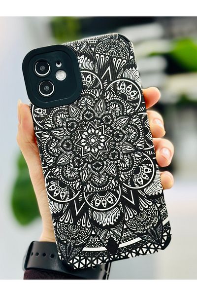 Go Aksesuar جراب سيليكون مرن بتصميم ماندالا متوافق مع هاتف آيفون 11