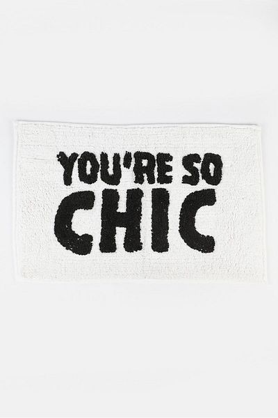 Bcbgeneration Tufted Cotton Bath Mat 47 H x 71 L cm, White and Black