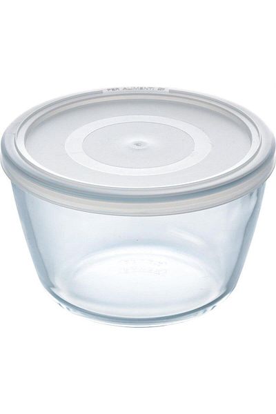 Pyrex 154p001/7044 حاوية تخزين مستديرة مع غطاء 1.1 لتر