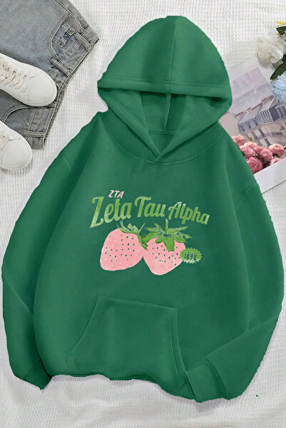 Wish BF hanorac cu glugă çilek ön cu imprimeu supradimensionat