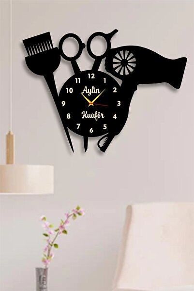 AHŞAP HEDİYENİZ Salon de coafură pentru femei Ceas de perete decorativ din lemn