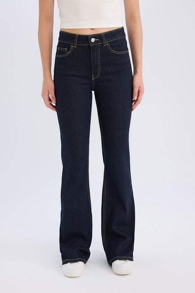 DeFacto Pantaloni Jeans de damă E3877ax/nm82 Albastru Negru