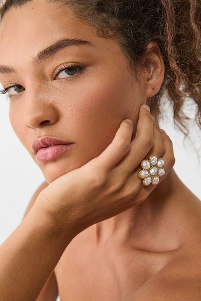 Stradivarius Set of 3 flower rings