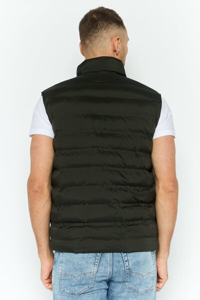 Michael Kors Men Quilted Puffer Jacket Vest, Dark Olive